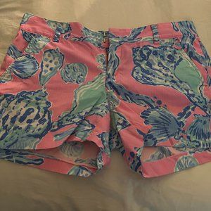 Lilly Pulitzer Short Pink Pout Barefoot Princess Sea Shell 10
